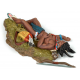 Figurine d'indien Andrea Miniatures 54mm Toy soldier ,Sioux mort couché sur le sol.