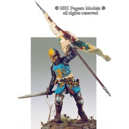 54mm figure kits.Pegaso models.Italian knight  with flag 1340-50.