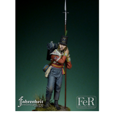 Figurines FER Miniatures de 28th Regiment of Foot Sergeant, Quatre Brass, 1815 75mm.