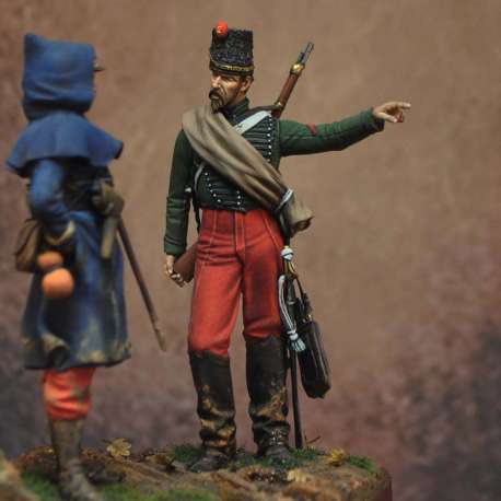Figurine du 2eme régiment de chasseur en 1870 Art Girona 75mm.
