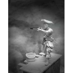 Figurine en résine de pirate avec mousquet 54mm.