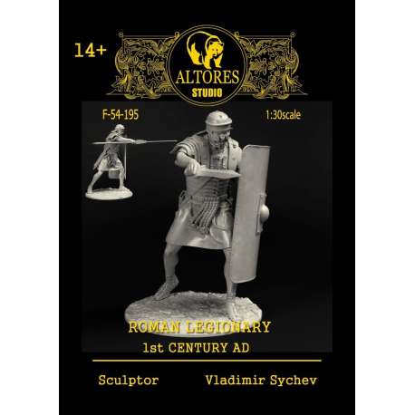 Figurine de légionnaire Romain du 1er siècle après JV 54mm résine.