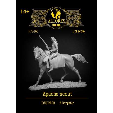 Figurine de guerrier Apache scout en 75mm Altores Studio.
