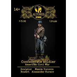 Figurine de soldat confédéré 75mm Altores Studio en résine.