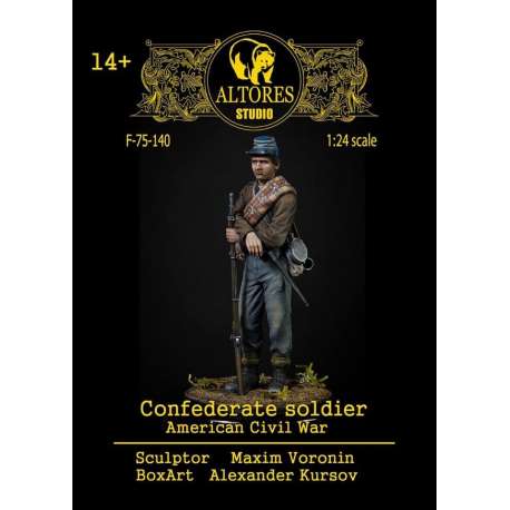 Figurine de soldat confédéré 75mm Altores Studio en résine.