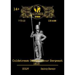 Figurine de coldstream guard color sergeant 1815 75mm.