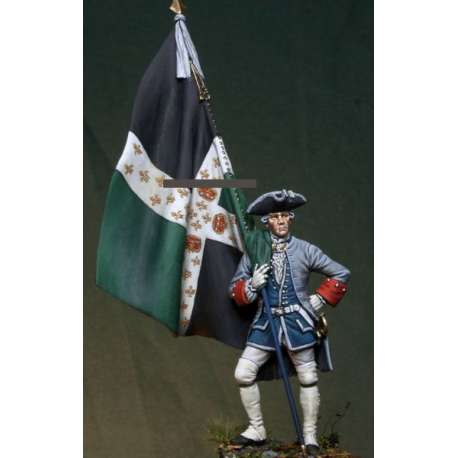 Figurine d'officier Régiment La Reine 1754-1763 54mm .