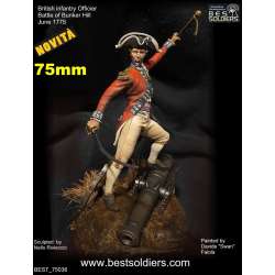 Figurine d'officier Britannique à la bataille de Bunker Hill en juin 1775 Bestsoldiers 75mm résine.