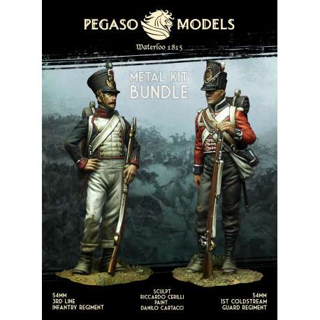 Wat Pegaso Models 54mm.erloo 1815, deux figurines en métal