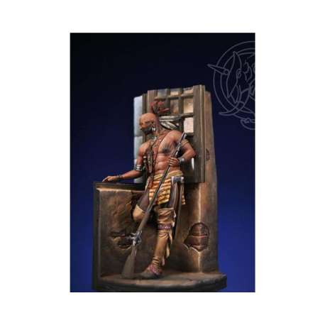 Figurine de guerrier Iroquois au XVIIIème siècle 75mm Romeo Models.