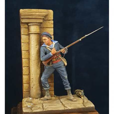 Figurine de Fusilier marin 1870 en 54mm Métal Modèles.