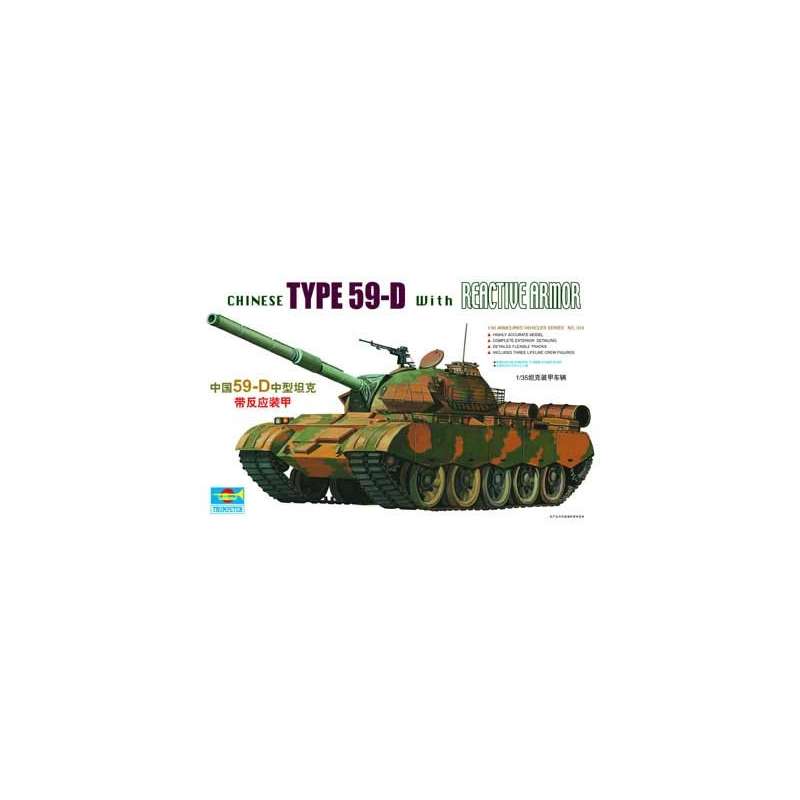 Char T-59D chinois avec blindage réactif. Maquette Trumpeter 1/35e 