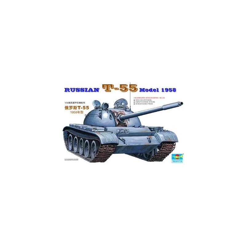  Char moyen Soviétique T-55 Modèle 1958. Maquette de char Trumpeter 1/35e