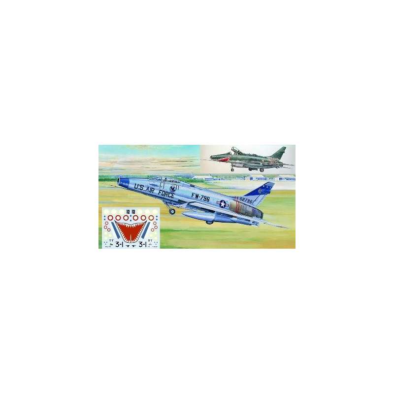  NORTH AMERICAN F-100 D "Super Sabre" + 2 décorations Françaises Maquette avion Trumpeter 1/32e