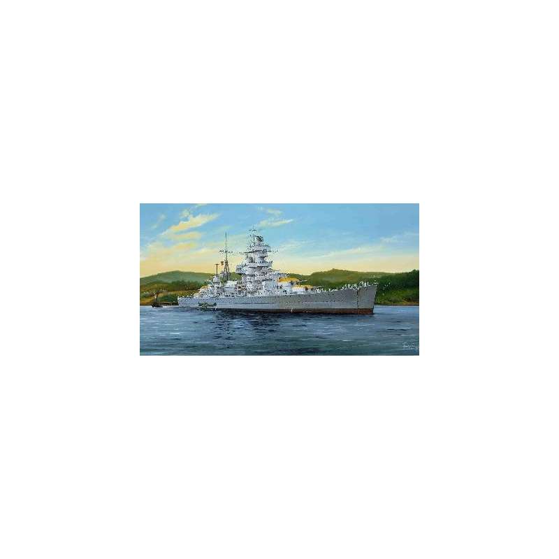  CROISEUR DE BATAILLE ALLEMAND "ADMIRAL HIPPER" 1941. Maquette de bateau de guerre. Trumpeter 1/350e