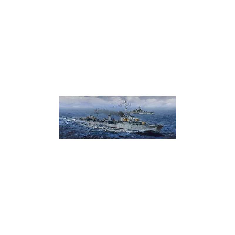 DESTROYER ALLEMAND ZERSTORER Z-43 - 1944. Maquette de bateau de guerre. Trumpeter 1/700e