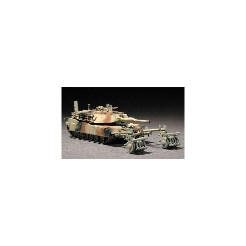  CHAR LOURD US M1A1 ABRAMS mine roller -1991. Maquette de char US. Trumpeter 1/72e