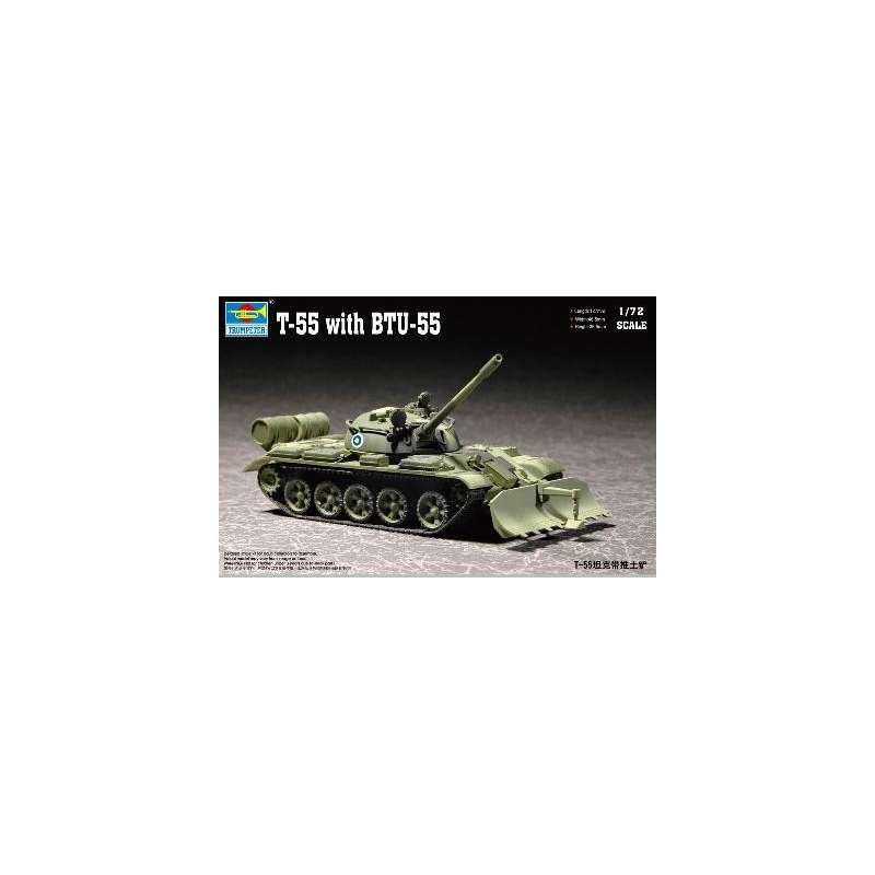 Trumpeter 1/72e CHAR MOYEN SOVIETIQUE T-55 avec système BTU-55 1960