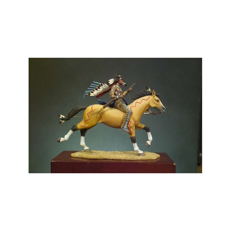 Andrea Miniatures 54mm.Guerrier Sioux. Figurine de collection à monter et à peindre.