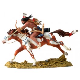 Andrea Miniatures 54mm Toy soldier ,Guerrier Sioux à cheval.