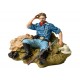 Andrea Miniatures 54mm Toy soldier ,Capitaine tom Custer assis sur le sol.