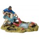 Figurine du far west Andrea Miniatures 54mm Toy soldier ,Squaw et cavalier US.