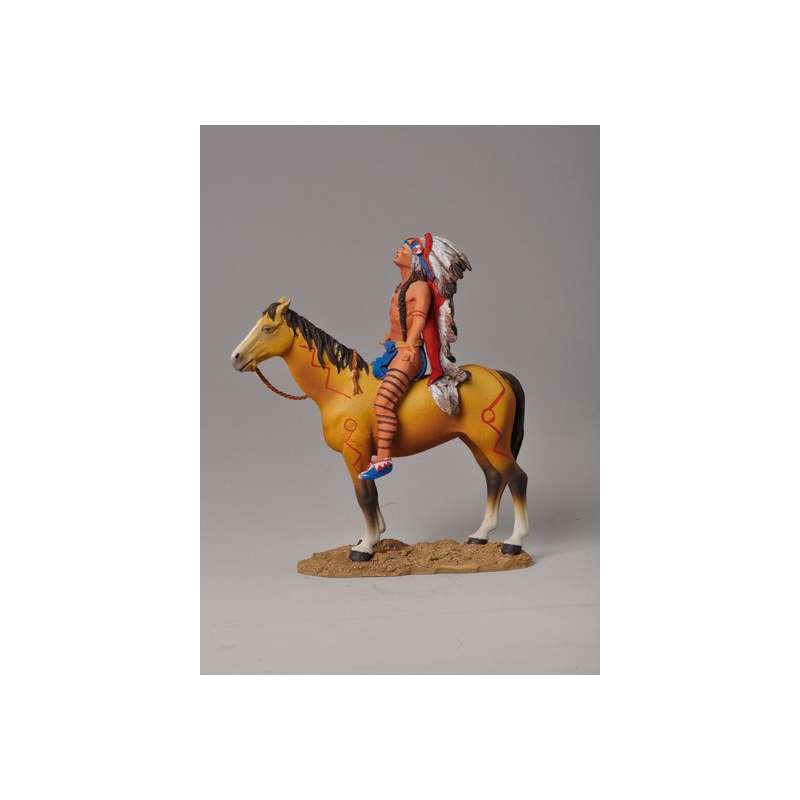 Andrea Miniatures 54mm Toy soldier ,Guerrier indien à cheval.
