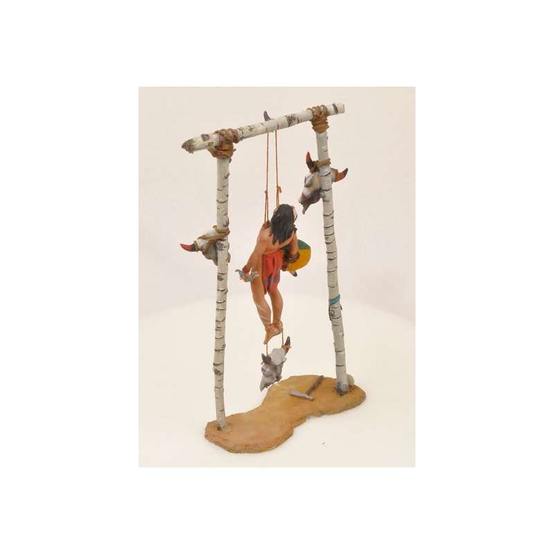 Figurine de collection Andrea Miniatures 54mm Toy soldier ,Gerrier indien,Sun dance.