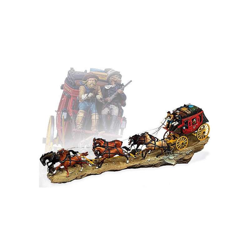Figurine de collection Andrea Miniatures 54mm Toy soldier ,Le stage Coach Overland