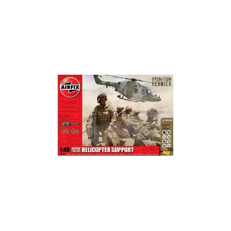Airfix 1/48e COFFRET MAQUETTE - BRITISH FORCES HELICOPTER SUPPORT