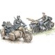 Figurine 1/35e. RECONNAISSANCE MOTOCYCLISTE ALLEMAND 2e Guerre Mondiale - 1 MOTO BMW R-75 . Master Box.