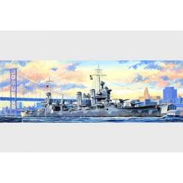  CROISEUR LOURD USS CA-39 " QUINCY" (1942) . Maquette de navire de guerre. Trumpeter 1/700e